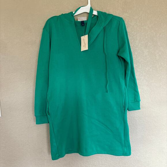 NWT Universal Thread Long Sleeve Mini Fleece Tunic Dress Green Women's Size XS - Picture 3 of 10